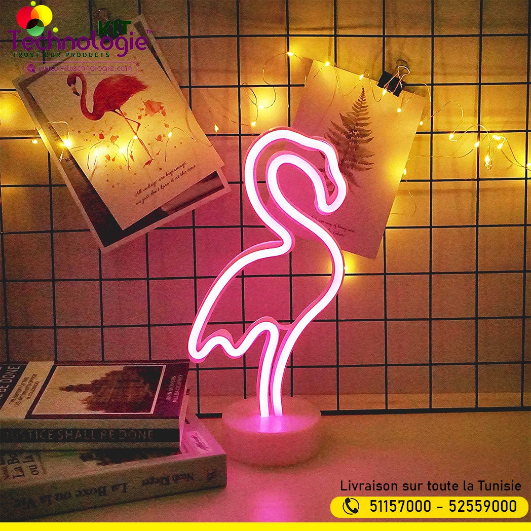 Veilleuse Flamingo Néon