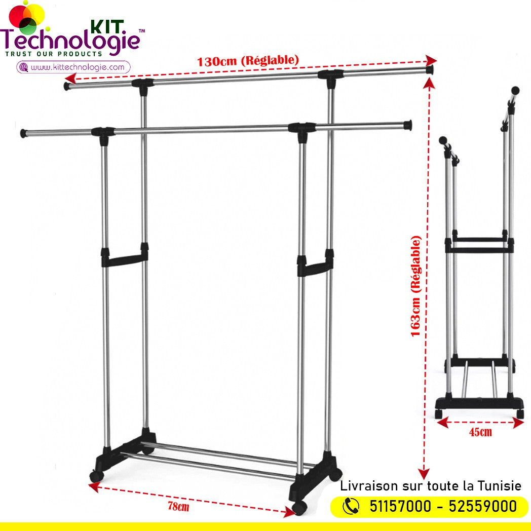 Porte Vêtements Double Pôle