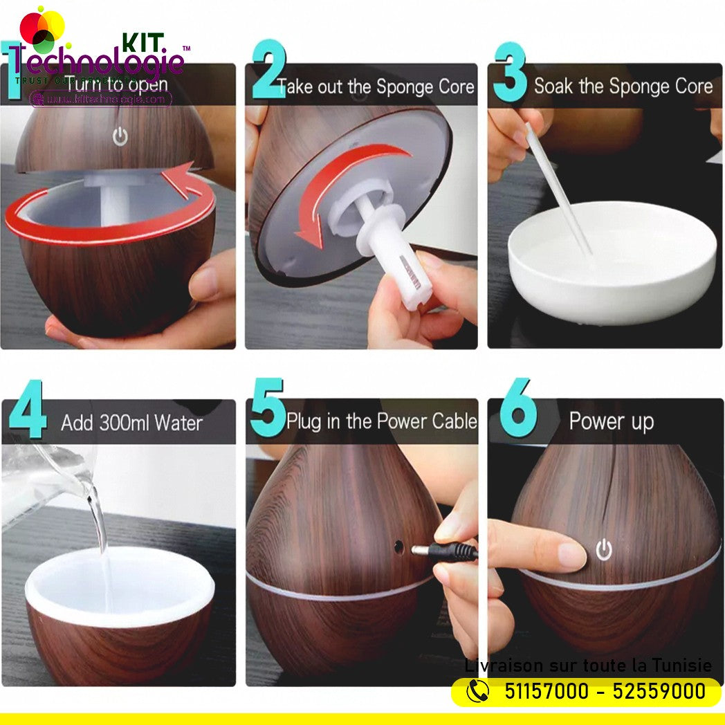 Humidificateur d'air ultrasonique Vase