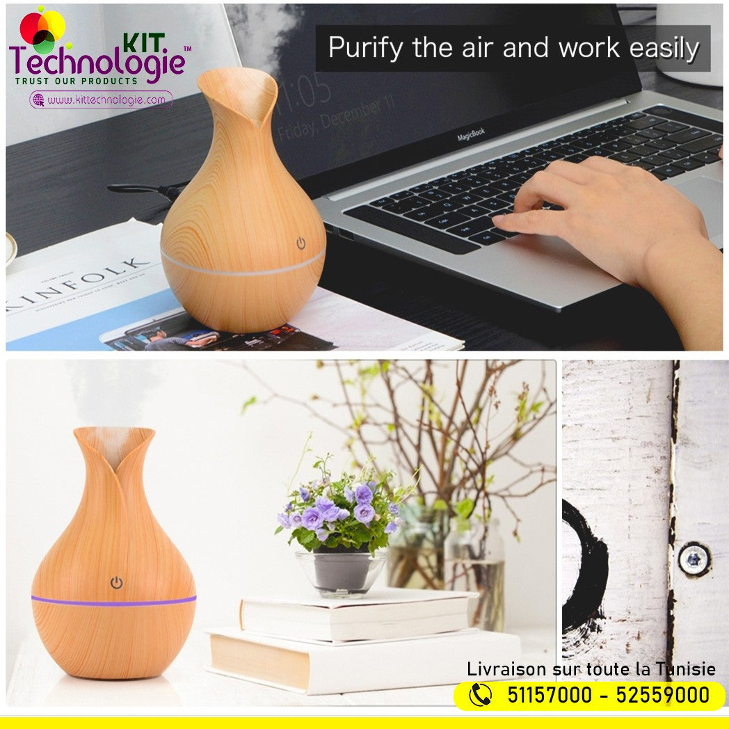 Humidificateur d'air ultrasonique Vase