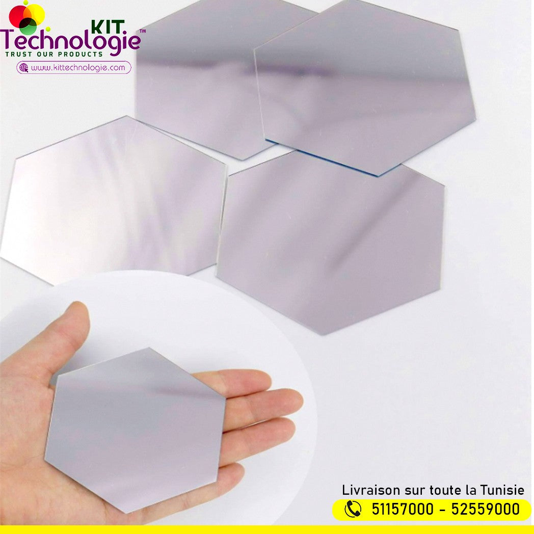 Pack Stickers Muraux ( Miroir Hexagonal 12PCs )