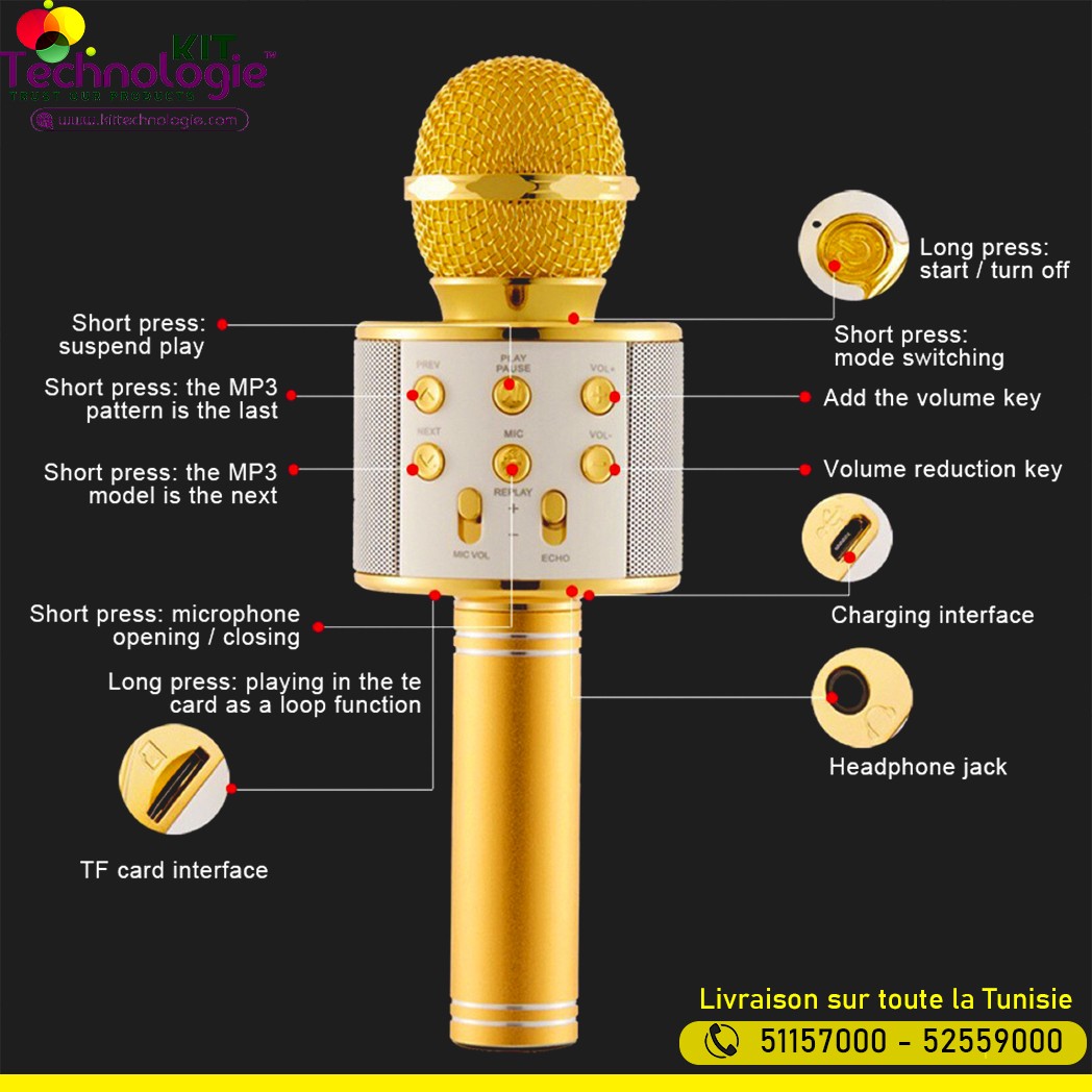 Microphone sans fil Karaoké