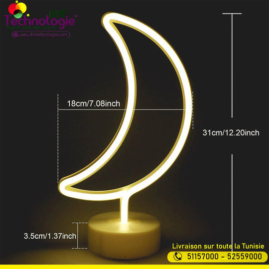 Veilleuse Lune Néon