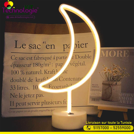 Veilleuse Lune Néon