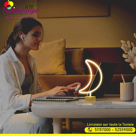 Veilleuse Lune Néon