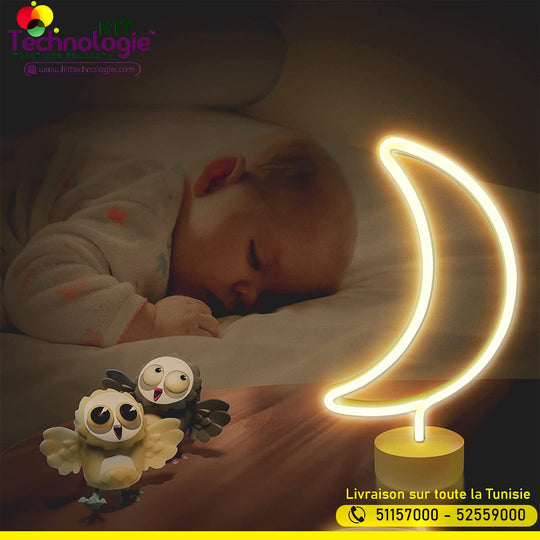 Veilleuse Lune Néon