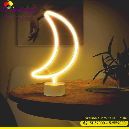 Veilleuse Lune Néon