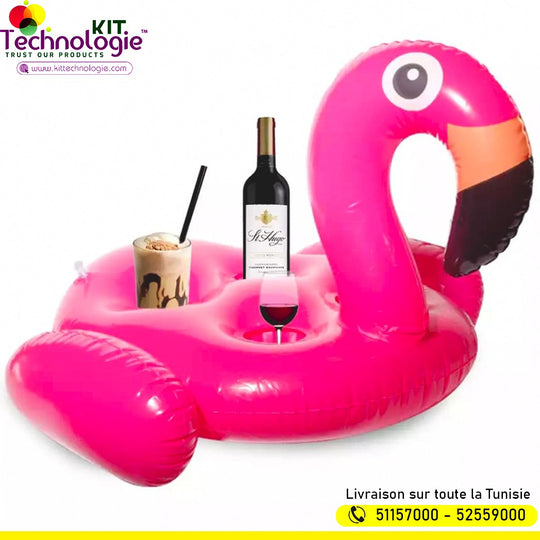 Porte-gobelet gonflable Flamingo
