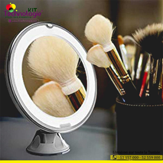 Miroir Magique Grossissant 10X Lumineux LED