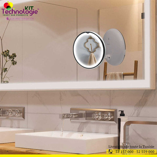 Miroir Magique Grossissant 10X Lumineux LED