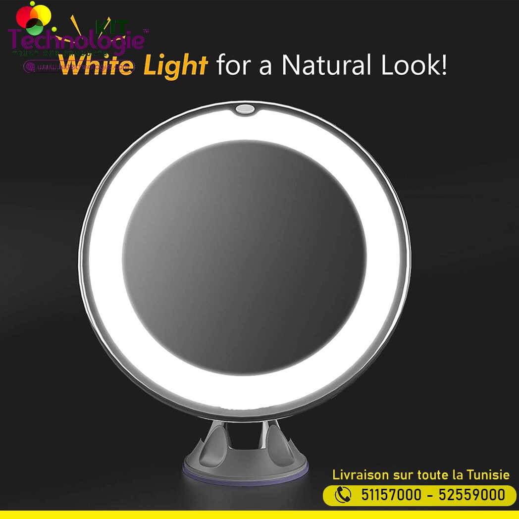 Miroir Magique Grossissant 10X Lumineux LED