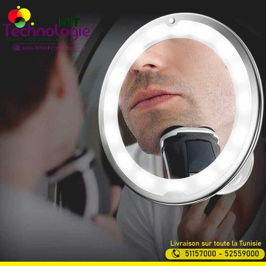 Miroir Magique Grossissant 10X Lumineux LED