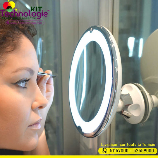 Miroir Magique Grossissant 10X Lumineux LED