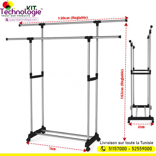Porte Vêtements Double Pôle