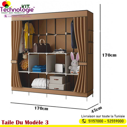 Armoire De Rangement En Tissu 170cm